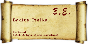 Brkits Etelka névjegykártya